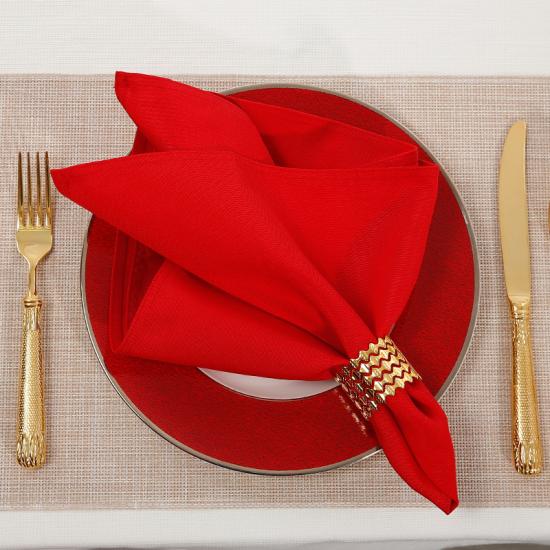 Reflective Fabric Red Folding Table Napkins